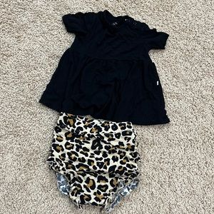 Posh peanut Lana leopard bummer and top. Size 18-24 month
